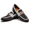 JITAI Mens Leather Shoes Pattern Printing Men’s Dress Loafer Shoes Slip-on Casual Loafer Smoking Slipper(White/03)