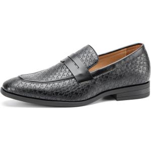 JITAI Mens Velvet Loafers Dress Shoes Loafers for Men Tuxedo Suit Shoes(Black/42)