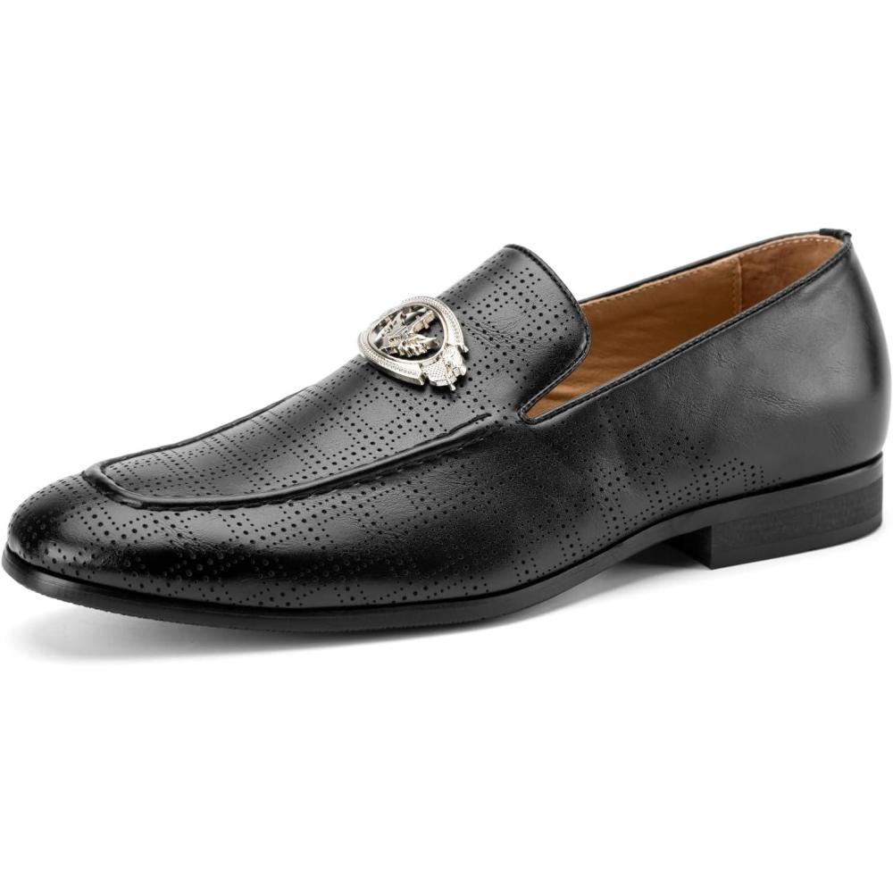 imageJITAI Mens Lindford Moc Toe Bit Slipon Penny Loafer Party ShoesBlack10