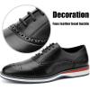 JITAI Men’s Oxford Dress Shoes Lightweight Fashion Shoes with Wingtip Brogue & Lace-up Design(Black/02)