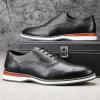 JITAI Men’s Oxford Dress Shoes Lightweight Fashion Shoes with Wingtip Brogue & Lace-up Design(Black/02)