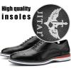 JITAI Men’s Oxford Dress Shoes Lightweight Fashion Shoes with Wingtip Brogue & Lace-up Design(Black/02)