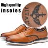 JITAI Men’s Oxford Dress Shoes Lightweight Fashion Shoes with Wingtip Brogue & Lace-up Design(Brown/01)