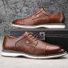JITAI Men’s Oxford Dress Shoes Lightweight Fashion Shoes with Wingtip Brogue & Lace-up Design(Brown/03)