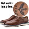 JITAI Men’s Oxford Dress Shoes Lightweight Fashion Shoes with Wingtip Brogue & Lace-up Design(Brown/03)