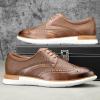 JITAI Men’s Oxford Dress Shoes Lightweight Fashion Shoes with Wingtip Brogue & Lace-up Design(Brown/04)