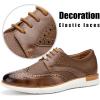 JITAI Men’s Oxford Dress Shoes Lightweight Fashion Shoes with Wingtip Brogue & Lace-up Design(Brown/04)