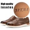 JITAI Men’s Oxford Dress Shoes Lightweight Fashion Shoes with Wingtip Brogue & Lace-up Design(Brown/04)