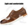 JITAI Men’s Oxford Dress Shoes Lightweight Fashion Shoes with Wingtip Brogue & Lace-up Design(Brown/04)