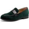 JITAI Boys Dress Loafers for Weddings & School, Breathable Slip-On Leather Tuxedo Shoes, Toddler to Preteen(Green-01)