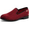 JITAI Boys Slip-On Luxury Dress Loafers Moccasins Casual & Tuxedo Shoes for Boys(Red-01)