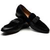 JITAI Men’s Lindford Moc Toe Bit Slip-on Penny Loafer Party Shoes(Black/01)