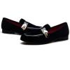 JITAI Men’s Lindford Moc Toe Bit Slip-on Penny Loafer Party Shoes(Black/Button)
