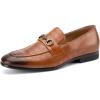 JITAI Men’s Lindford Moc Toe Bit Slip-on Penny Loafer Party Shoes(Brown/09)
