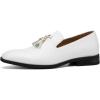 JITAI Men’s Lindford Moc Toe Bit Slip-on Penny Loafer Party Shoes(White/06)