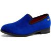 JITAI Velvet Boy’s Loafers Slip-On Dress Shoes Wedding Formal Tuxedo Shoes for Boys(Blue/17)