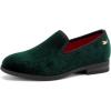 JITAI Velvet Boy’s Loafers Slip-On Dress Shoes Wedding Formal Tuxedo Shoes for Boys(Green/17)