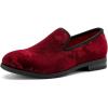 JITAI Velvet Boy’s Loafers Slip-On Dress Shoes Wedding Formal Tuxedo Shoes for Boys(Red/22)