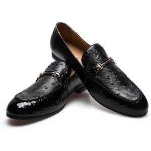 JITAI Men’s Lindford Moc Toe Bit Slip-on Penny Loafer Party Shoes(Black/03)