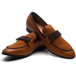 JITAI Men’s Lindford Moc Toe Bit Slip-on Penny Loafer Party Shoes(Brown/02)