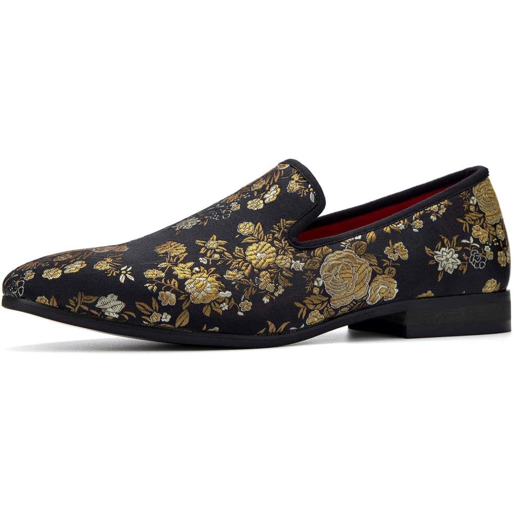 imageJITAI Men Loafers SlipOn Shoes for Men Fashion Dress Shoes Tuxedo ShoesGold08