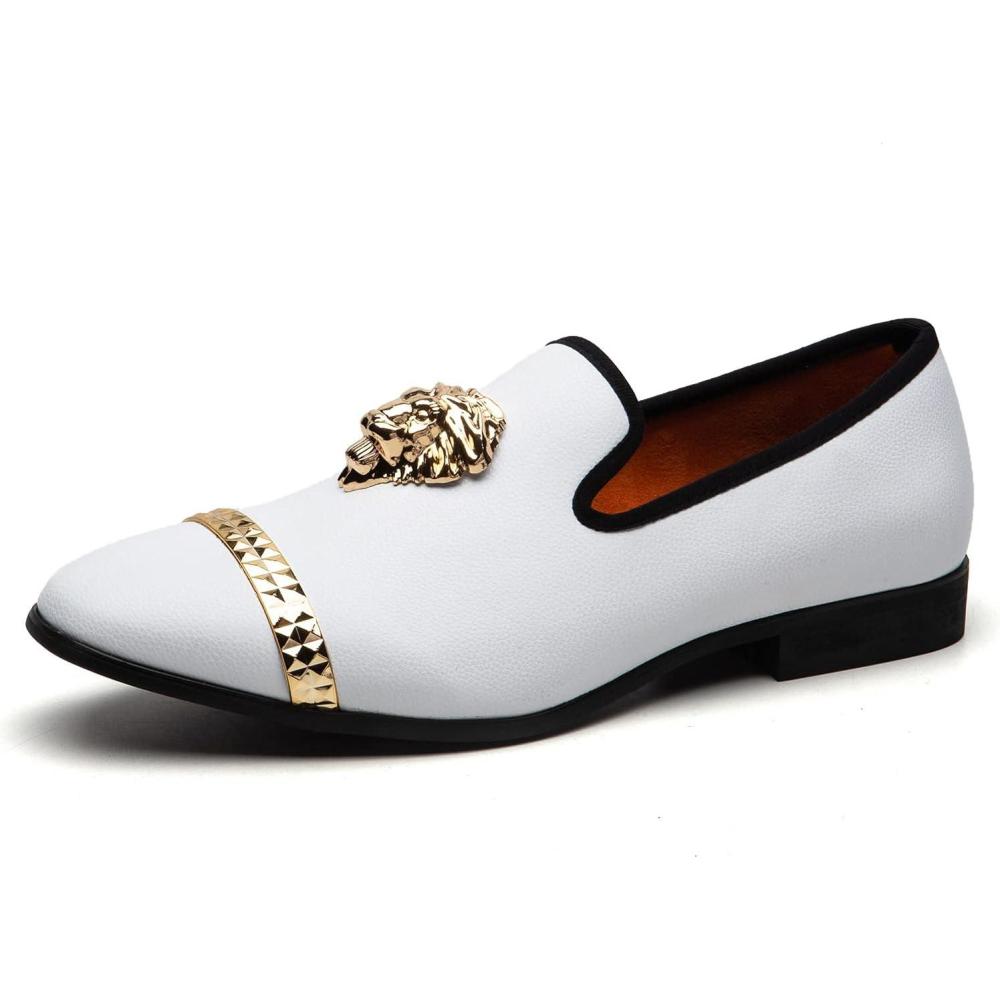 imageJITAI Mens Fashion Loafers Wedding Shoes Loafers for Men Party ShoesWhite20