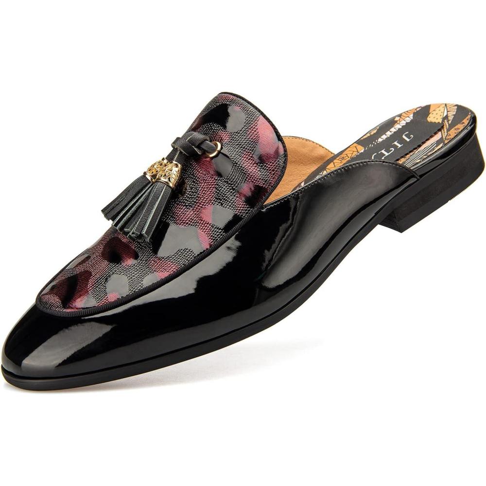 imageJITAI Mens Mules  SlipOn Loafers Casual Half Loafers Backless SandalsBlack36