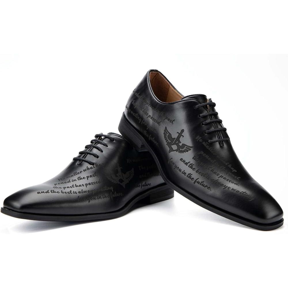 imageJITAI Mens Oxford Shoes Mens Casual Dress Shoes Lace Up Fashion Shoes FormalBlack06