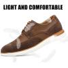 JITAI Men’s Casual Oxford Dress Shoes Classic Modern Business Lace-up Wingtip Shoes(Brown/06)