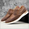 JITAI Men’s Casual Oxford Dress Shoes Classic Modern Business Lace-up Wingtip Shoes(Brown/06)