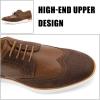 JITAI Men’s Casual Oxford Dress Shoes Classic Modern Business Lace-up Wingtip Shoes(Brown/06)