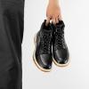 JITAI Men’s Dress Oxfords Lace-Up Boots, Comfortable Casual Hiking Winter Work Shoes with Rubber Sole(Black/01)