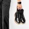 JITAI Men’s Dress Oxfords Lace-Up Boots, Comfortable Casual Hiking Winter Work Shoes with Rubber Sole(Black/02)