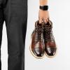 JITAI Men’s Dress Oxfords Lace-Up Boots, Comfortable Casual Hiking Winter Work Shoes with Rubber Sole(Brown/02)