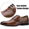 JITAI Mens Oxford Shoes Mens Casual Dress Shoes Lace Up Fashion Shoes Formal(Brown/06)