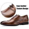 JITAI Mens Oxford Shoes Mens Casual Dress Shoes Lace Up Fashion Shoes Formal(Brown/07)