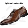 JITAI Mens Oxford Shoes Mens Casual Dress Shoes Lace Up Fashion Shoes Formal(Brown/10)