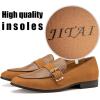 JITAI Mens Shoes – Casual Leather and Suede Penny Loafers for Men, Comfortable Low-Heels, Slip-On Dress Shoes for Wedding, Business, and Formal Events in Black or Brown(Brown/21)