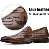 JITAI Mens Shoes – Casual Leather and Suede Penny Loafers for Men, Comfortable Low-Heels, Slip-On Dress Shoes for Wedding, Business, and Formal Events in Black or Brown(Brown/05)