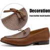 JITAI Mens Shoes – Casual Leather and Suede Penny Loafers for Men, Comfortable Low-Heels, Slip-On Dress Shoes for Wedding, Business, and Formal Events in Black or Brown(Brown/18)