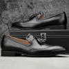 JITAI Mens Shoes – Casual Leather and Suede Penny Loafers for Men, Comfortable Low-Heels, Slip-On Dress Shoes for Wedding, Business, and Formal Events in Black or Brown(Black/09)