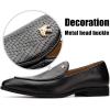 JITAI Mens Shoes – Casual Leather and Suede Penny Loafers for Men, Comfortable Low-Heels, Slip-On Dress Shoes for Wedding, Business, and Formal Events in Black or Brown(Black/01)