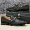 JITAI Mens Shoes – Casual Leather and Suede Penny Loafers for Men, Comfortable Low-Heels, Slip-On Dress Shoes for Wedding, Business, and Formal Events in Black or Brown(Black/20)