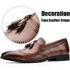 JITAI Mens Shoes – Casual Leather and Suede Penny Loafers for Men, Comfortable Low-Heels, Slip-On Dress Shoes for Wedding, Business, and Formal Events in Black or Brown(Brown/09)