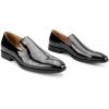 JITAI Mens Shoes – Casual Leather and Suede Penny Loafers for Men, Comfortable Low-Heels, Slip-On Dress Shoes for Wedding, Business, and Formal Events in Black or Brown(Black/22)