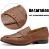 JITAI Mens Shoes – Casual Leather and Suede Penny Loafers for Men, Comfortable Low-Heels, Slip-On Dress Shoes for Wedding, Business, and Formal Events in Black or Brown(Brown/19)