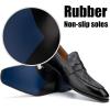 JITAI Mens Shoes – Casual Leather and Suede Penny Loafers for Men, Comfortable Low-Heels, Slip-On Dress Shoes for Wedding, Business, and Formal Events in Black or Brown(Black/14)