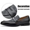 JITAI Mens Shoes – Casual Leather and Suede Penny Loafers for Men, Comfortable Low-Heels, Slip-On Dress Shoes for Wedding, Business, and Formal Events in Black or Brown(Black/14)