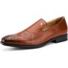 JITAI Mens Shoes – Casual Leather and Suede Penny Loafers for Men, Comfortable Low-Heels, Slip-On Dress Shoes for Wedding, Business, and Formal Events in Black or Brown(Brown/22)