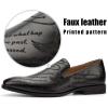 JITAI Mens Shoes – Casual Leather and Suede Penny Loafers for Men, Comfortable Low-Heels, Slip-On Dress Shoes for Wedding, Business, and Formal Events in Black or Brown(Black/05)